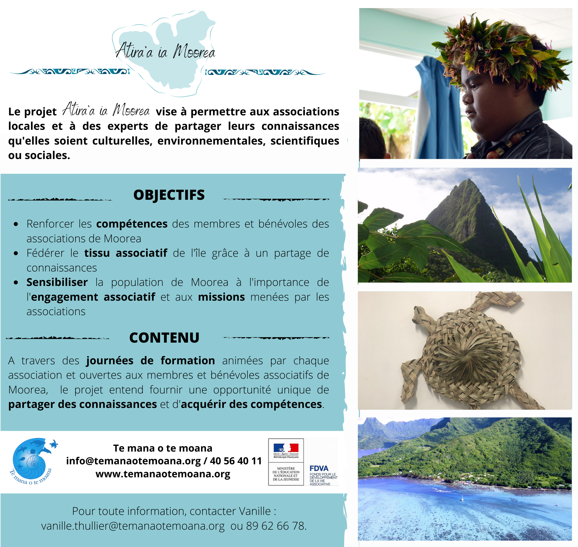 Projet ATIRA'A NO TE PARURU IA MOOREA Projet ATIRA'A NO TE PARURU IA MOOREA